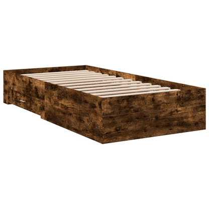 vidaXL Bed Frame | Smoked oak | Engineered wood and Plywood | Single | Bed Frame
