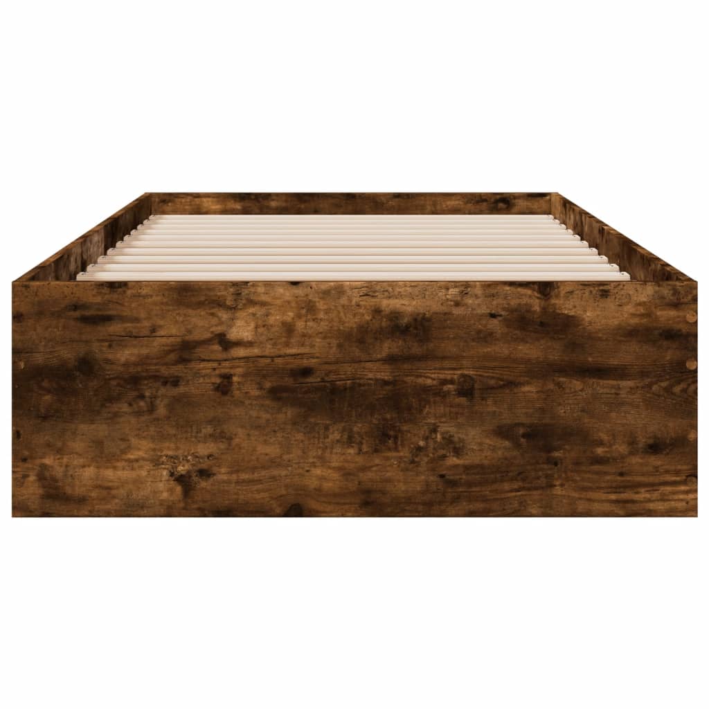 vidaXL Bed Frame | Smoked oak | Engineered wood and Plywood | Single | Bed Frame