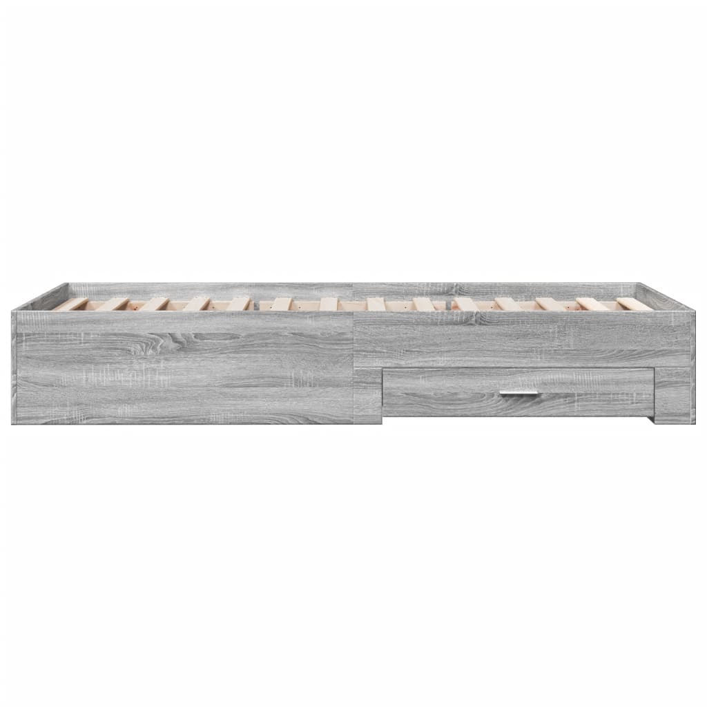 vidaXL Bed Frame | Grey Sonoma | Engineered Wood | Single | Bed Frame