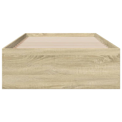 vidaXL Bed Frame | Sonoma Oak | Engineered Wood, Plywood | 90x200 cm | Bed Frame
