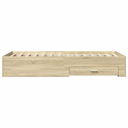 vidaXL Bed Frame | Sonoma Oak | Engineered Wood, Plywood | 90x200 cm | Bed Frame