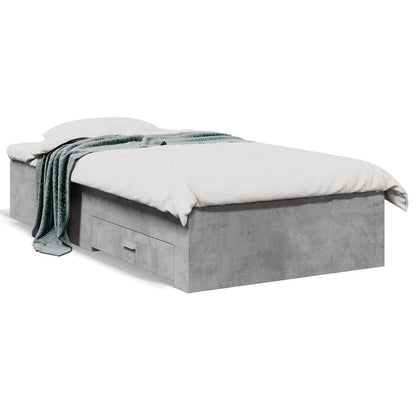 vidaXL Bed Frame | Concrete Grey | Engineered Wood | 90 x 200 cm | Bed Frame