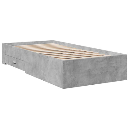 vidaXL Bed Frame | Concrete Grey | Engineered Wood | 90 x 200 cm | Bed Frame