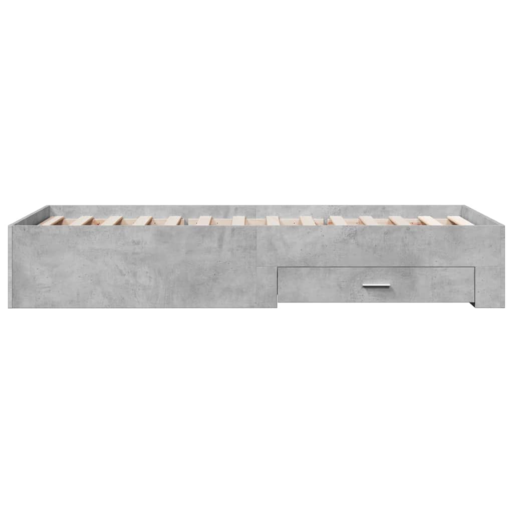 vidaXL Bed Frame | Concrete Grey | Engineered Wood | 90 x 200 cm | Bed Frame