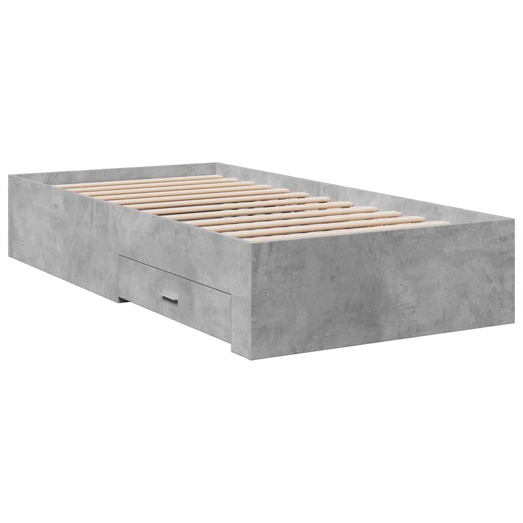vidaXL Bed Frame | Concrete Grey | Engineered Wood | 90 x 200 cm | Bed Frame