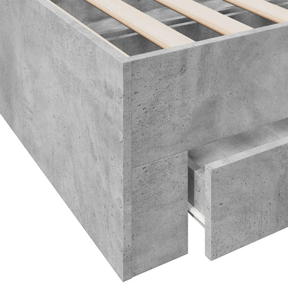 vidaXL Bed Frame | Concrete Grey | Engineered Wood | 90 x 200 cm | Bed Frame