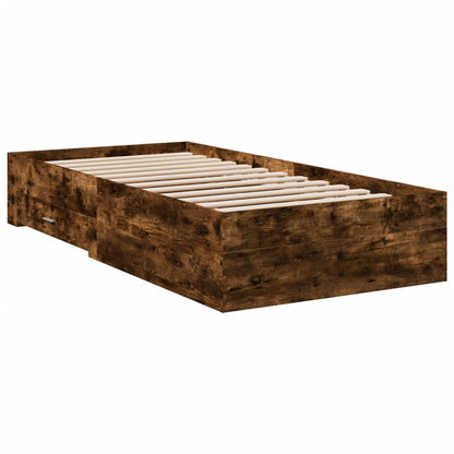 vidaXL Bed Frame | Smoked Oak | Engineered Wood | 90x200 cm | Bed Frame