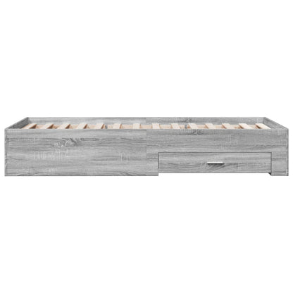 vidaXL Bed Frame with Drawers without Mattress Grey Sonoma 90x200 cm