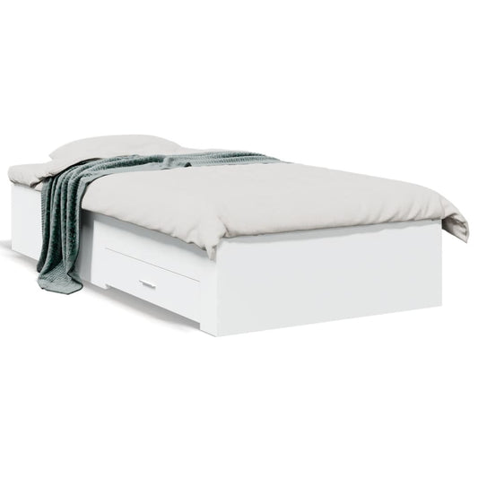 vidaXL Bed Frame | White | Engineered wood | Single | Bed Frame | Rectangular