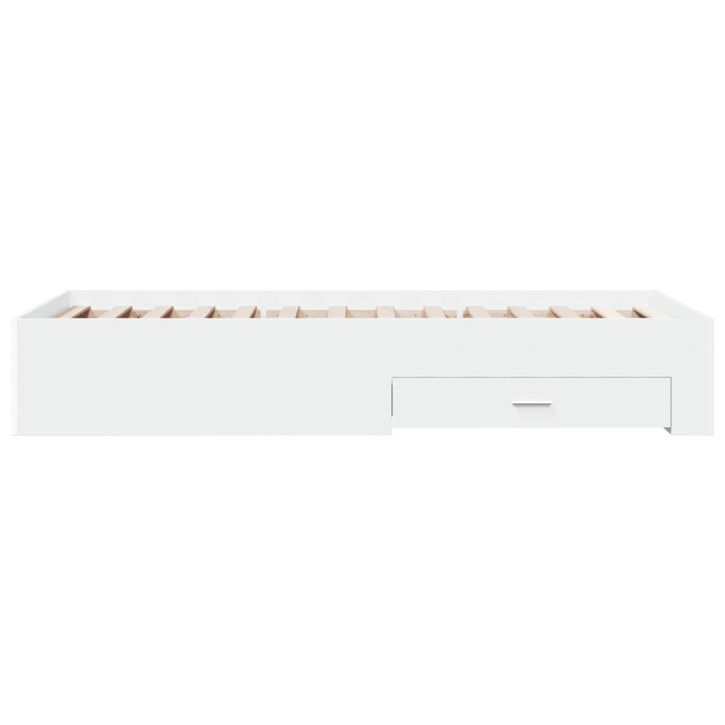 vidaXL Bed Frame | White | Engineered wood | Single | Bed Frame | Rectangular