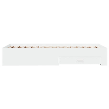 vidaXL Bed Frame | White | Engineered wood | Single | Bed Frame | Rectangular