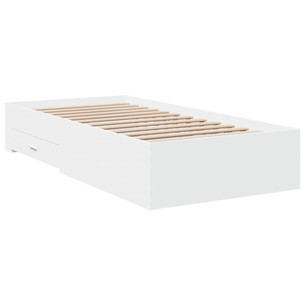 vidaXL Bed Frame | White | Engineered wood | Single | Bed Frame | Rectangular
