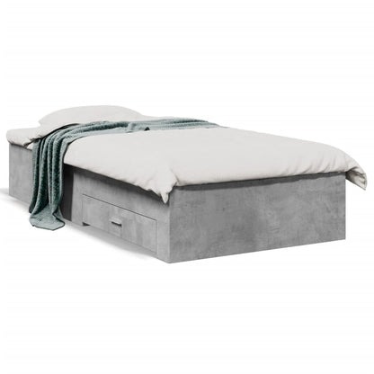 vidaXL Bed Frame | Concrete grey | Engineered wood and plywood | Single