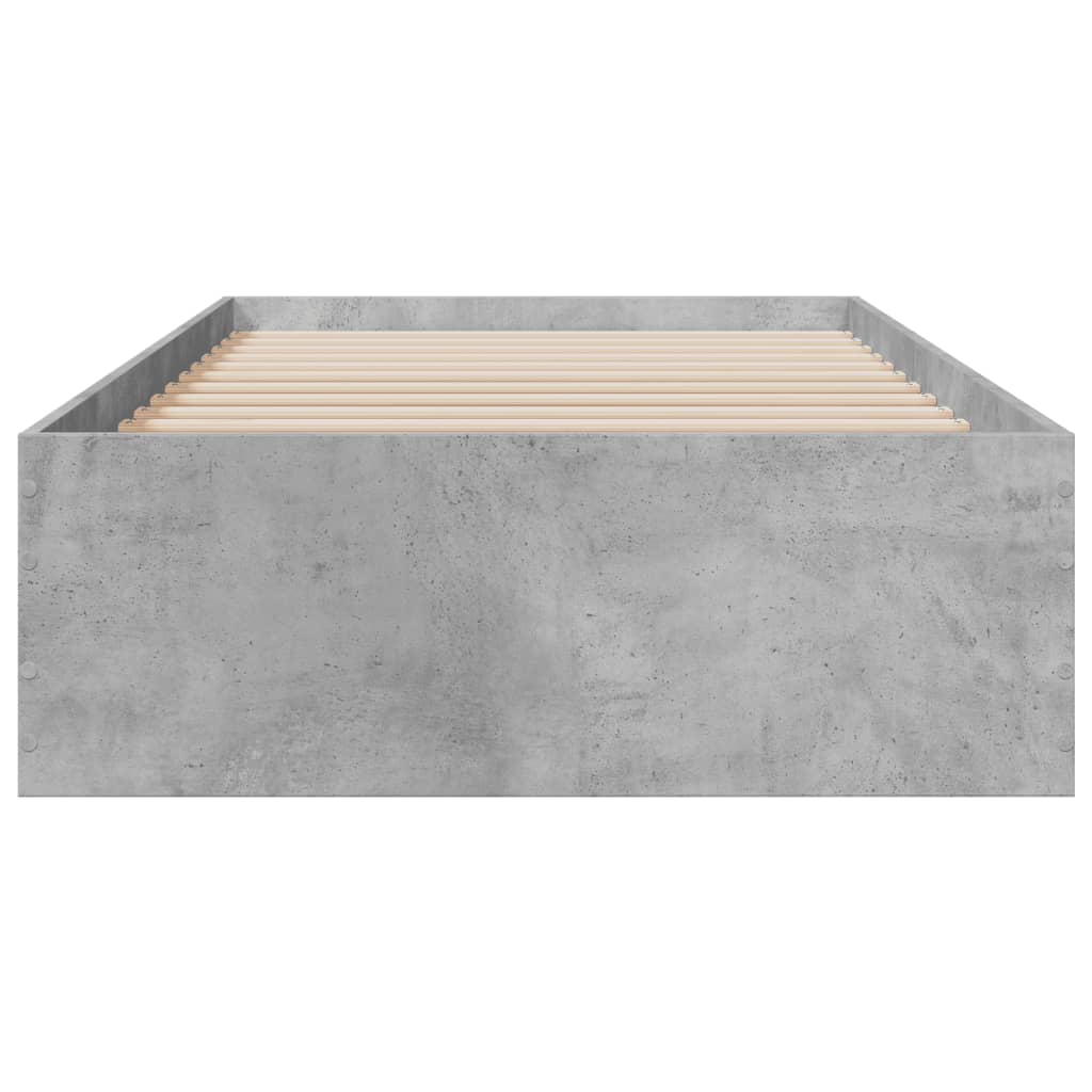 vidaXL Bed Frame | Concrete grey | Engineered wood and plywood | Single