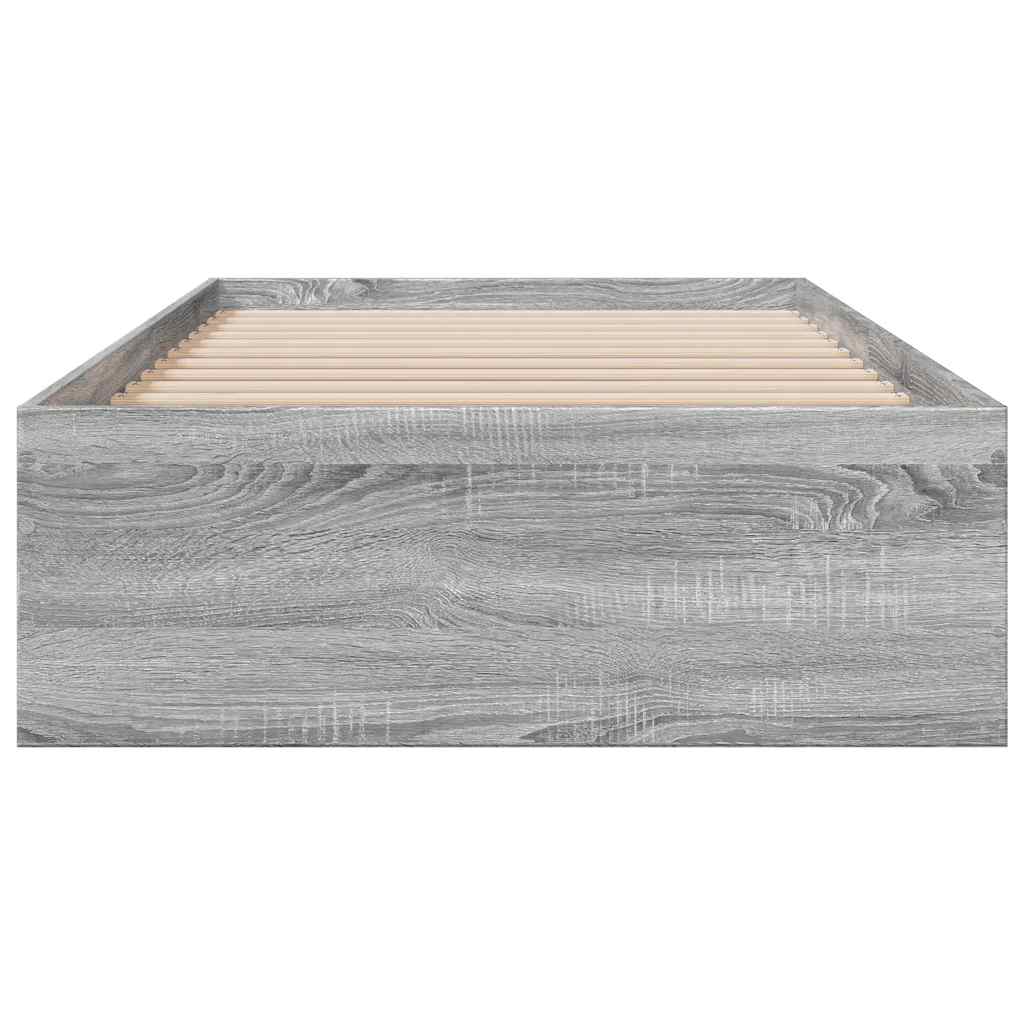vidaXL Bed Frame with Drawers without Mattress Grey Sonoma 90x190 cm Single