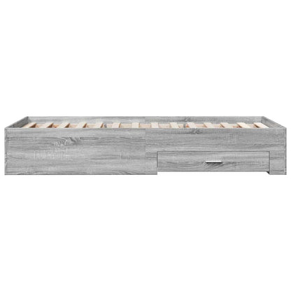 vidaXL Bed Frame with Drawers without Mattress Grey Sonoma 90x190 cm Single