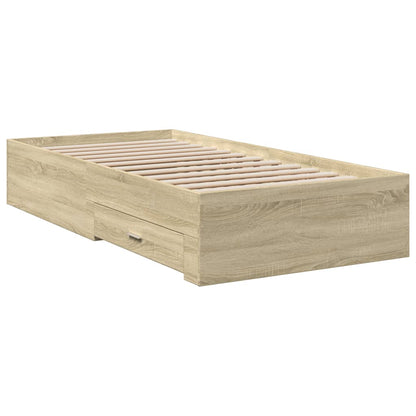vidaXL Bed Frame | Sonoma Oak | Engineered Wood | 75x190 cm Small Single