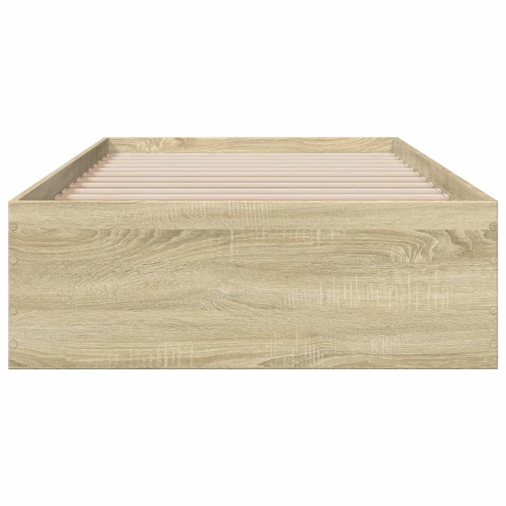 vidaXL Bed Frame | Sonoma Oak | Engineered Wood | 75x190 cm Small Single
