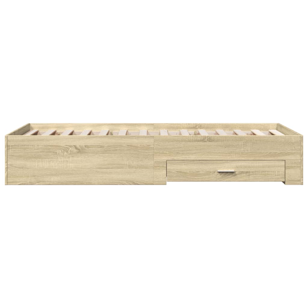 vidaXL Bed Frame | Sonoma Oak | Engineered Wood | 75x190 cm Small Single