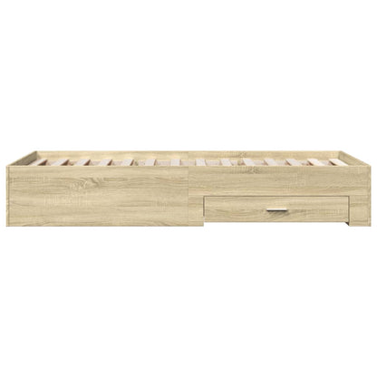 vidaXL Bed Frame | Sonoma Oak | Engineered Wood | 75x190 cm Small Single