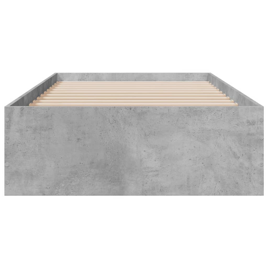 vidaXL Bed Frame | Concrete Grey | Engineered wood, Plywood | Small Single
