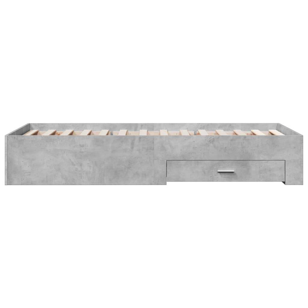 vidaXL Bed Frame | Concrete Grey | Engineered wood, Plywood | Small Single