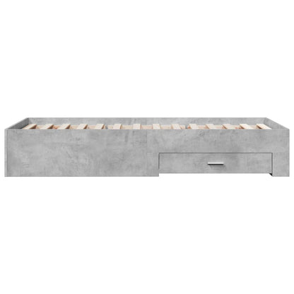 vidaXL Bed Frame | Concrete Grey | Engineered wood, Plywood | Small Single