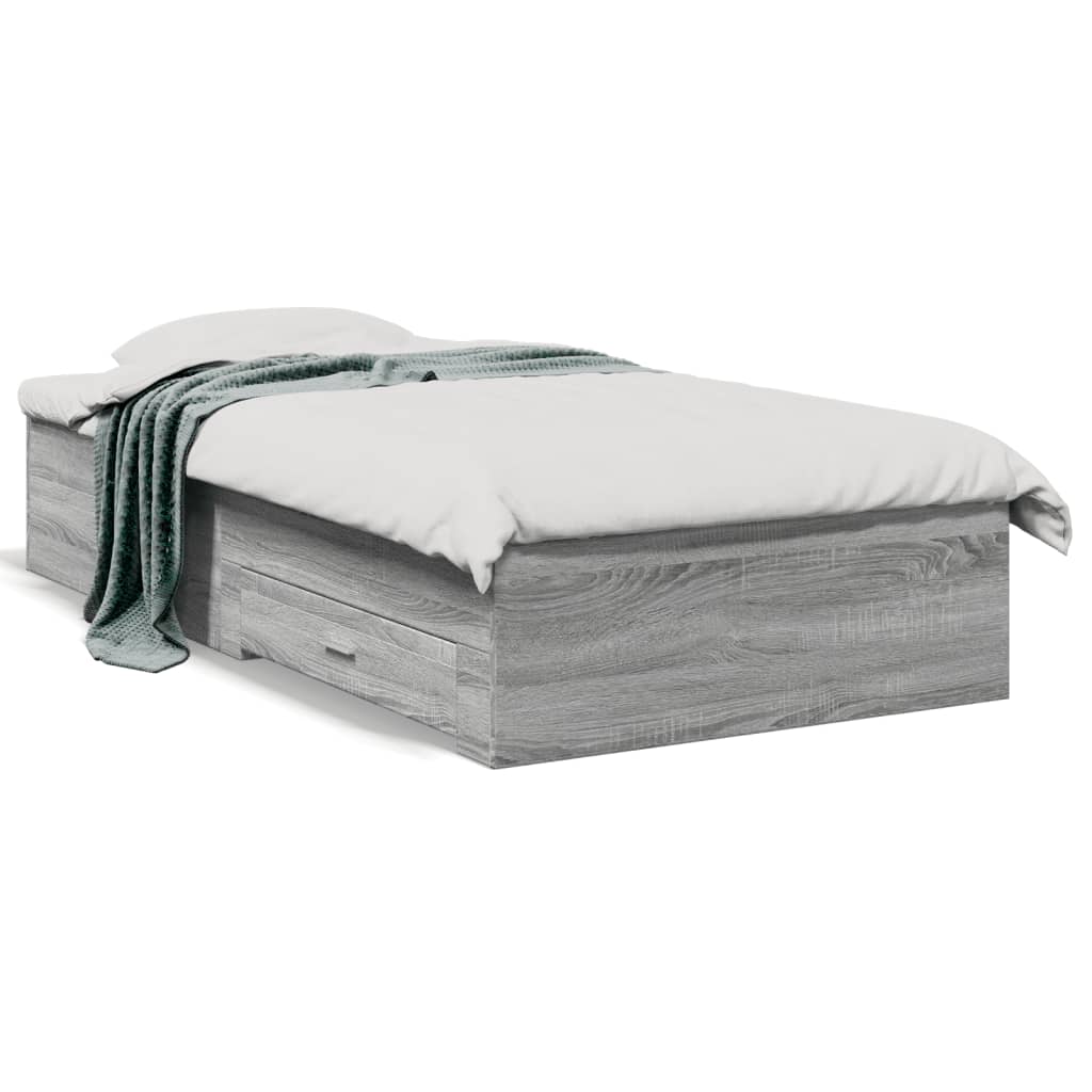 vidaXL Bed Frame | Grey Sonoma | Engineered wood | Small Single | Bed Frame