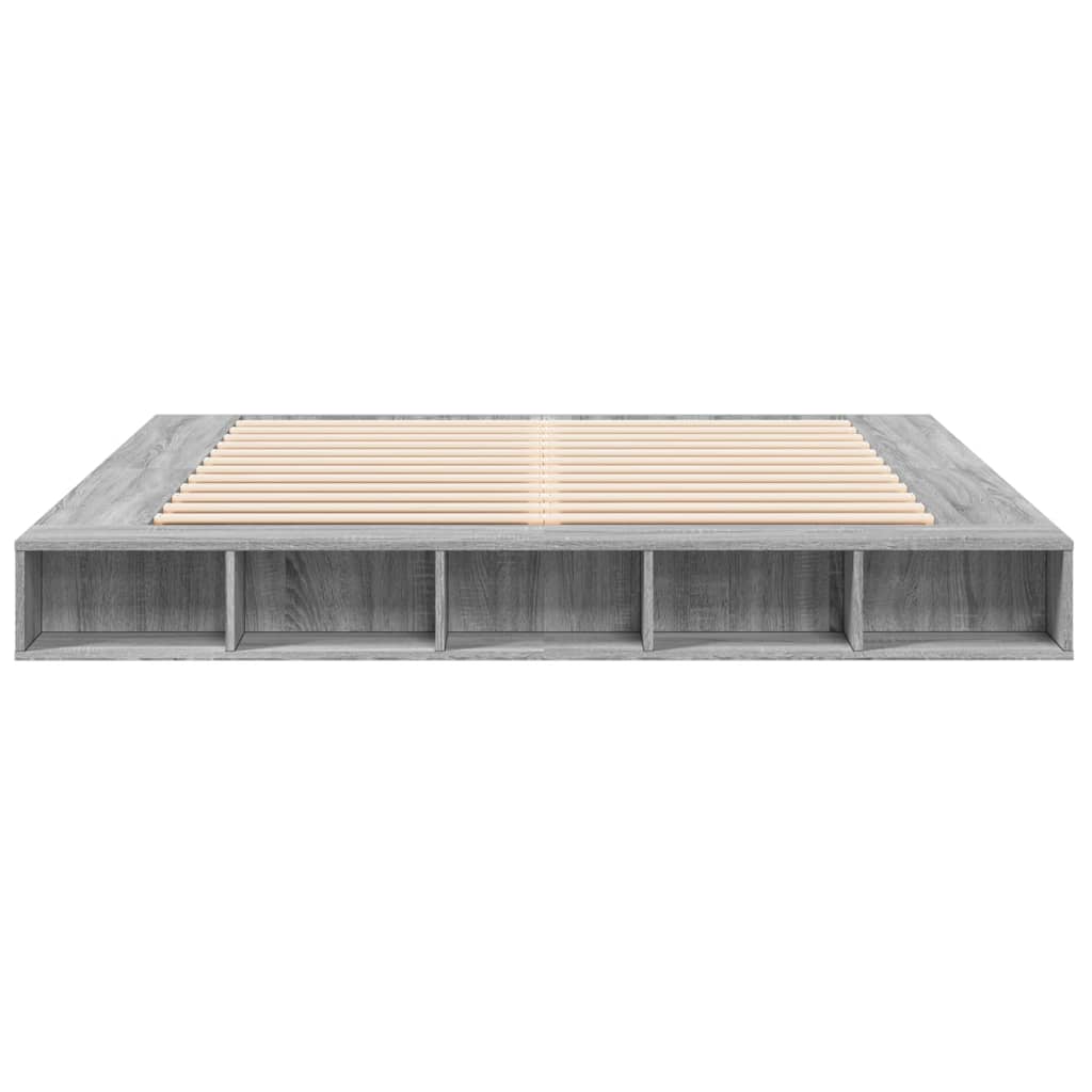 vidaXL Bed Frame without Mattress Grey Sonoma 200x200 cm