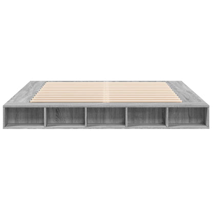 vidaXL Bed Frame without Mattress Grey Sonoma 180x200 cm Super King