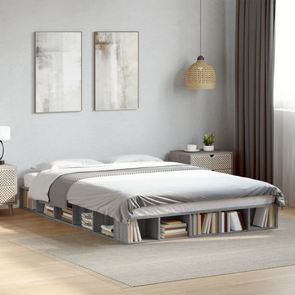 vidaXL Bed Frame without Mattress Grey Sonoma 140x200 cm