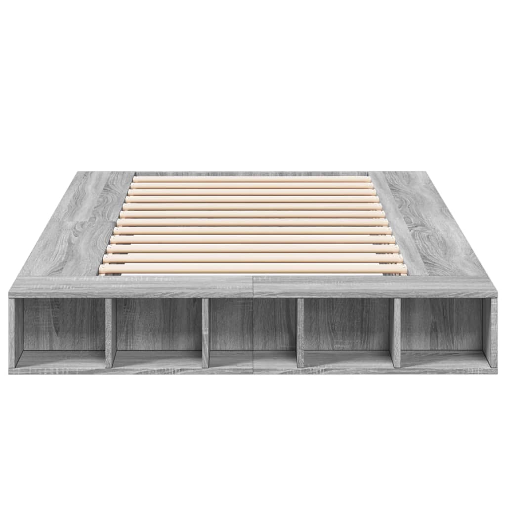 vidaXL Bed Frame without Mattress Grey Sonoma 140x190 cm