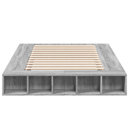 vidaXL Bed Frame without Mattress Grey Sonoma 140x190 cm