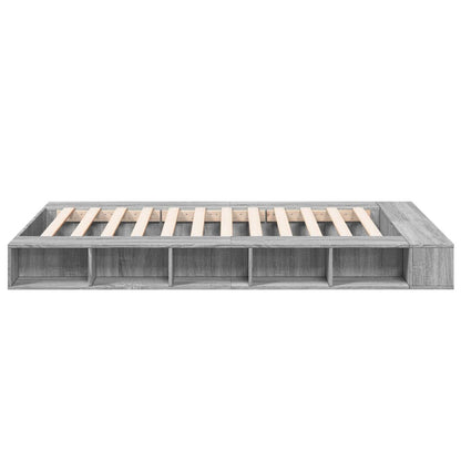 vidaXL Bed Frame without Mattress Grey Sonoma 140x190 cm