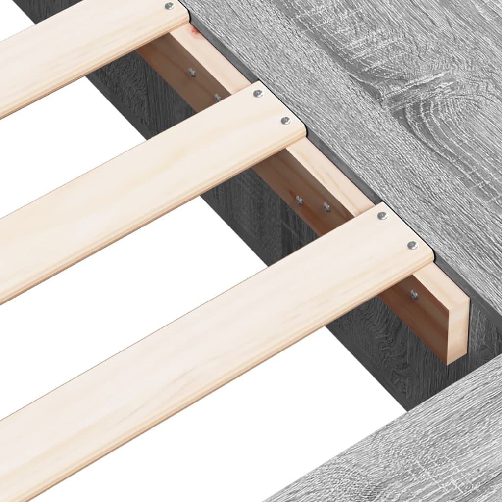 vidaXL Bed Frame without Mattress Grey Sonoma 140x190 cm