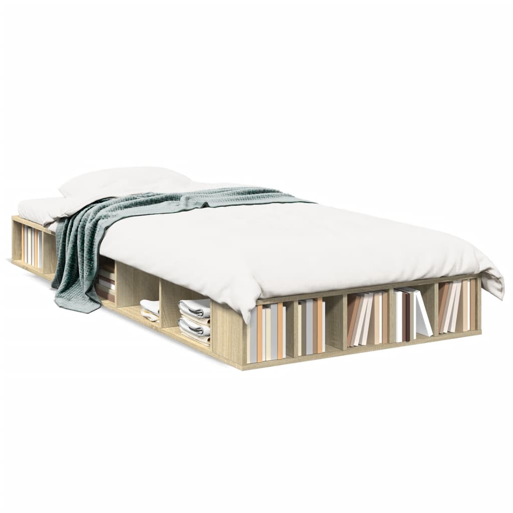 vidaXL Bed Frame without Mattress Sonoma Oak 100x200 cm