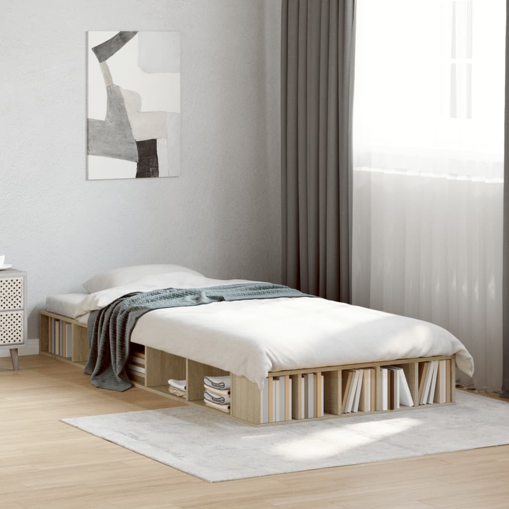 vidaXL Bed Frame without Mattress Sonoma Oak 100x200 cm