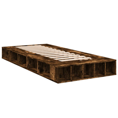 vidaXL Bed Frame without Mattress Smoked Oak 100x200 cm