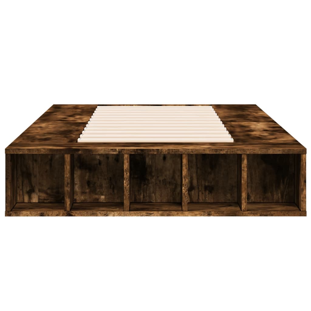 vidaXL Bed Frame without Mattress Smoked Oak 100x200 cm