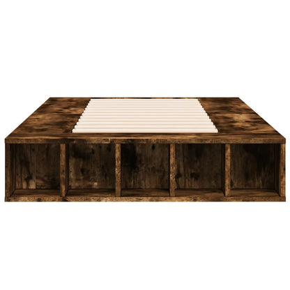vidaXL Bed Frame without Mattress Smoked Oak 100x200 cm