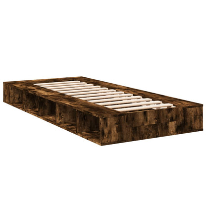 vidaXL Bed Frame without Mattress Smoked Oak 100x200 cm
