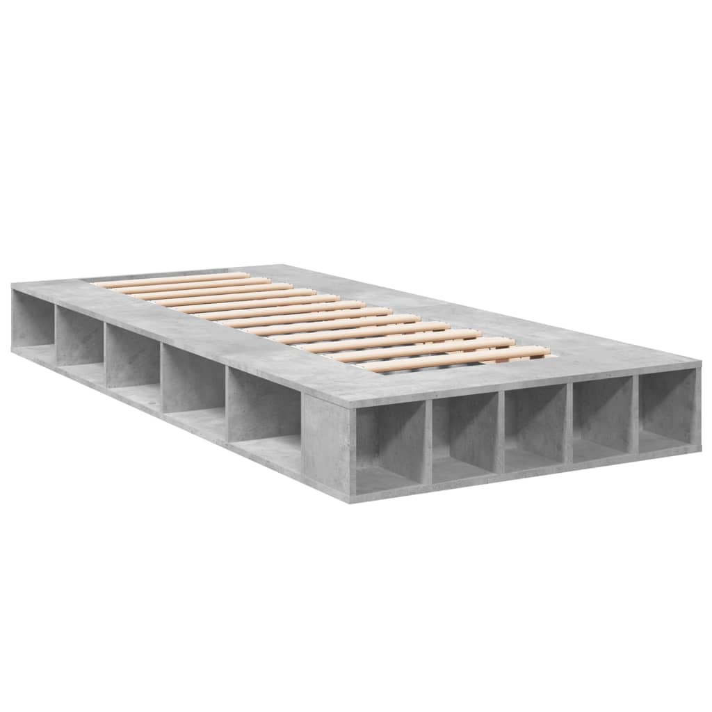 vidaXL Bed Frame without Mattress Concrete Grey 90x200 cm