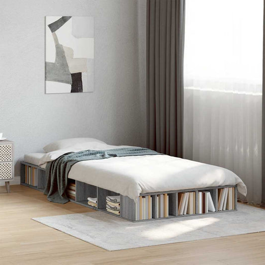 vidaXL Bed Frame without Mattress Grey Sonoma 90x200 cm