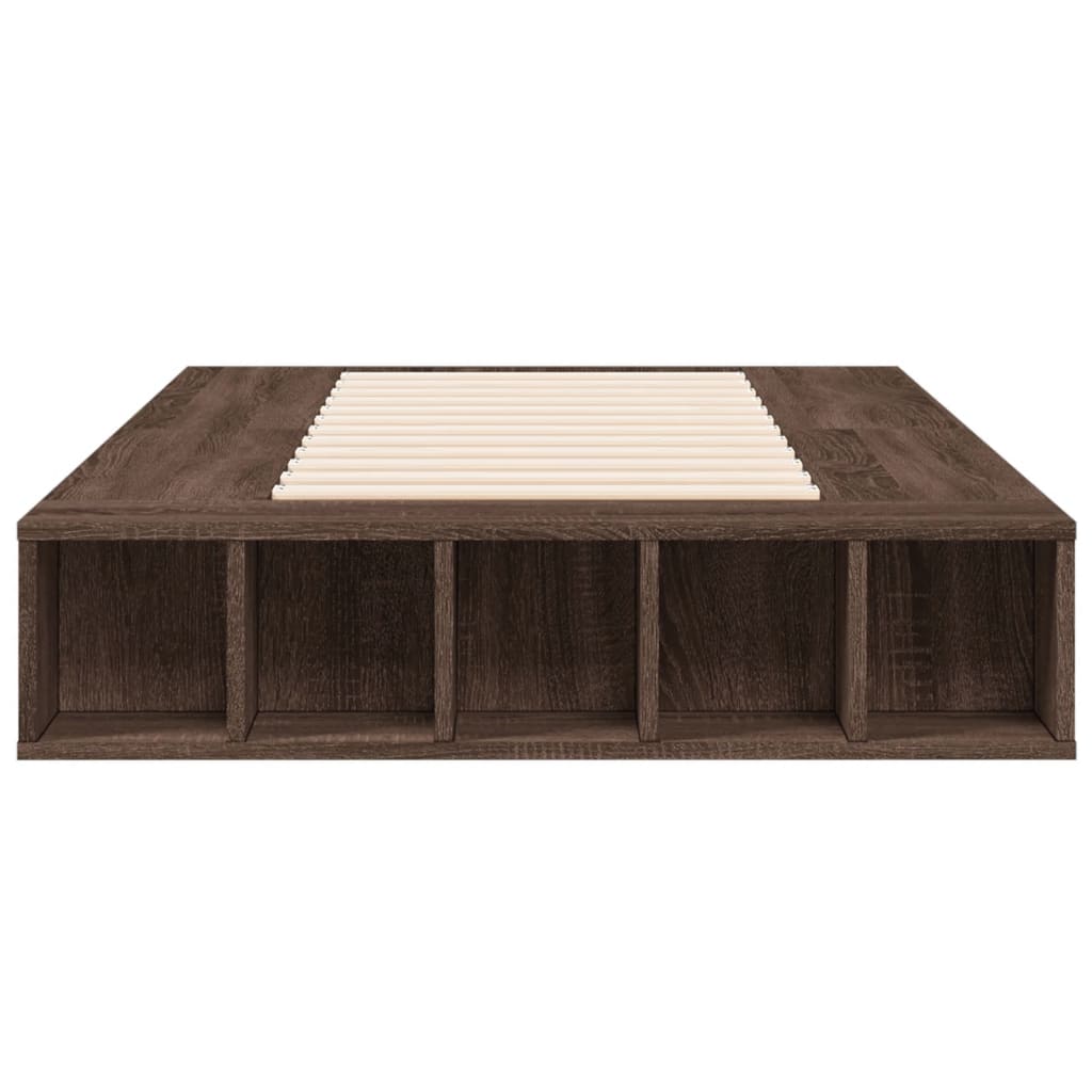 vidaXL Bed Frame without Mattress Brown Oak 90x200 cm
