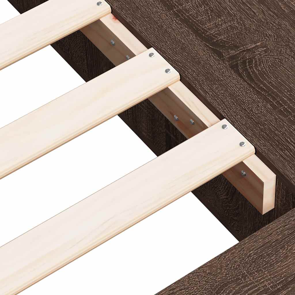vidaXL Bed Frame without Mattress Brown Oak 90x190 cm Single