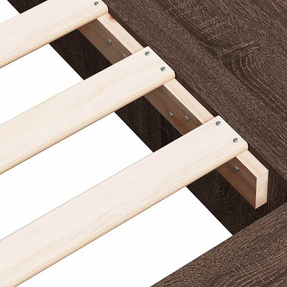 vidaXL Bed Frame without Mattress Brown Oak 90x190 cm Single