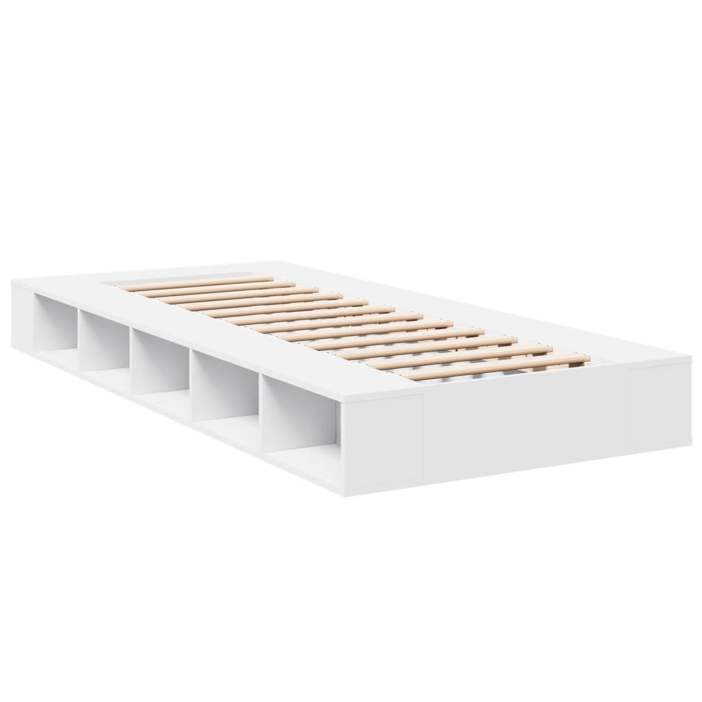 vidaXL Bed Frame without Mattress White 75x190 cm Small Single