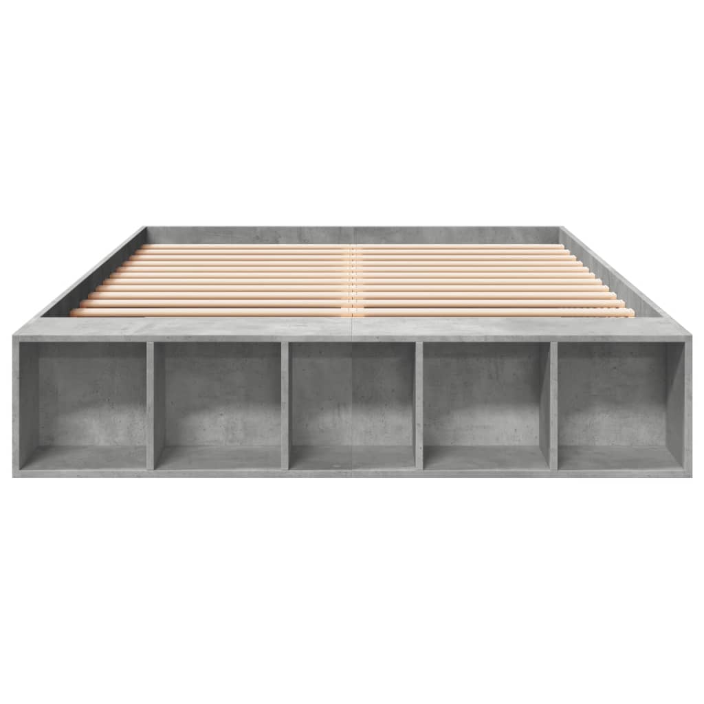 vidaXL Bed Frame without Mattress Concrete Grey 160x200 cm