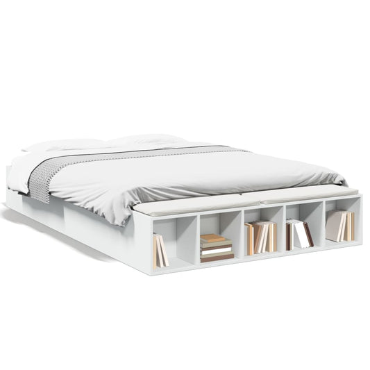 vidaXL Bed Frame without Mattress White 150x200 cm King Size