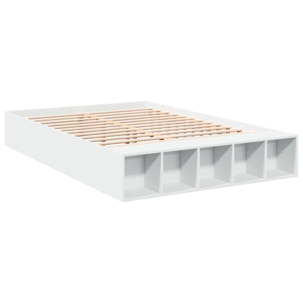 vidaXL Bed Frame without Mattress White 150x200 cm King Size